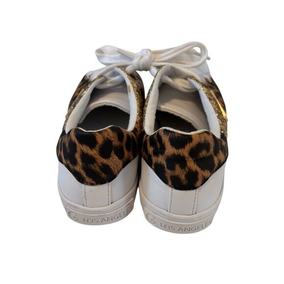 Guess GGMOLLEA Women’s Leopard Print Glitter Accent Low Tops in Ladies Size 6M - Picture 3 of 7